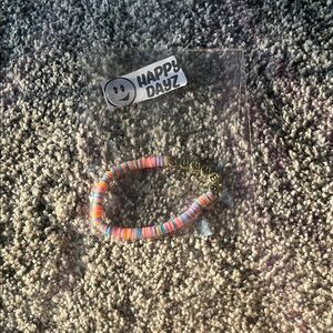 Pink and Orange Beaded Jewelry Bracelet